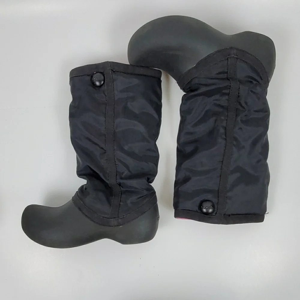 Crocs black lining boots girls toddler size W4